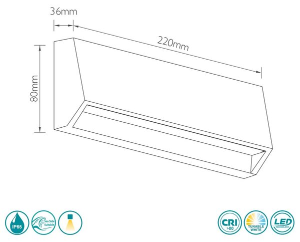 Απλίκα Εξωτερικού Χώρου Sole Luce Janet 21-6015-19 Ανθρακί (3CCT)