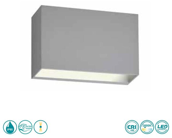 Απλίκα Εξωτερικού Χώρου Sole Luce Suite 21-8013-10 Γκρι (3000K)