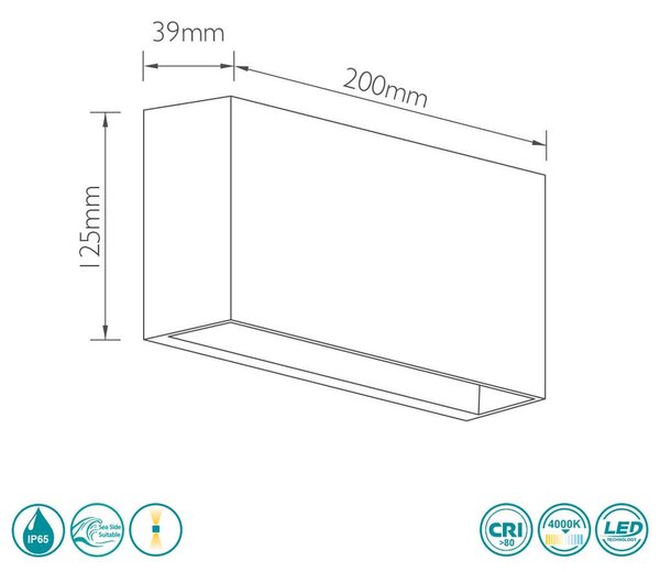 Απλίκα Εξωτερικού Χώρου Sole Luce Suite 21-8013-19 Ανθρακί (3000K)