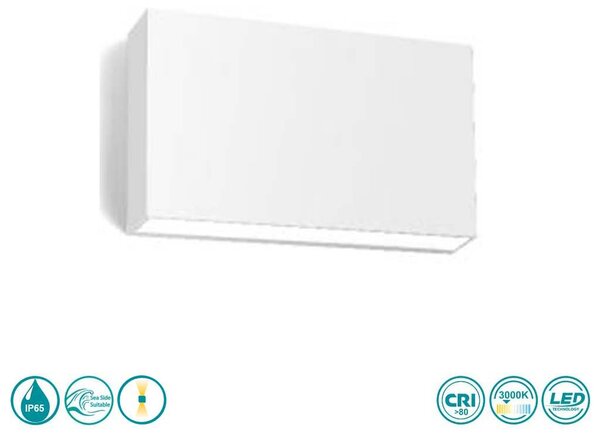 Απλίκα Εξωτερικού Χώρου Sole Luce Suite 21-8013-1 Λευκή (3000K)