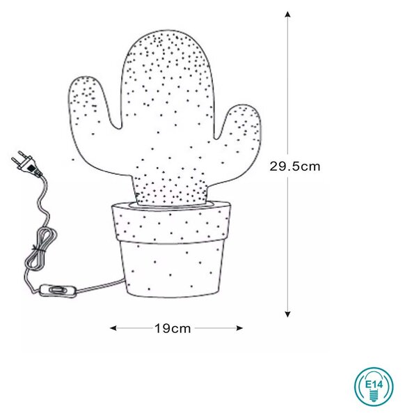 Φωτιστικό Επιτραπέζιο Lucide Cactus 13513-01-33 Πράσινο