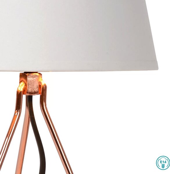 Φωτιστικό Επιτραπέζιο Lucide Gitta 47500-81-17 Χαλκός-Λευκό