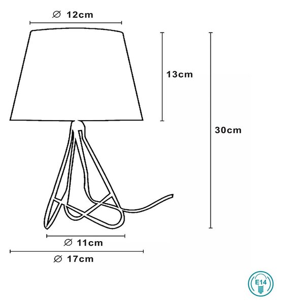 Φωτιστικό Επιτραπέζιο Lucide Gitta 47500-81-17 Χαλκός-Λευκό