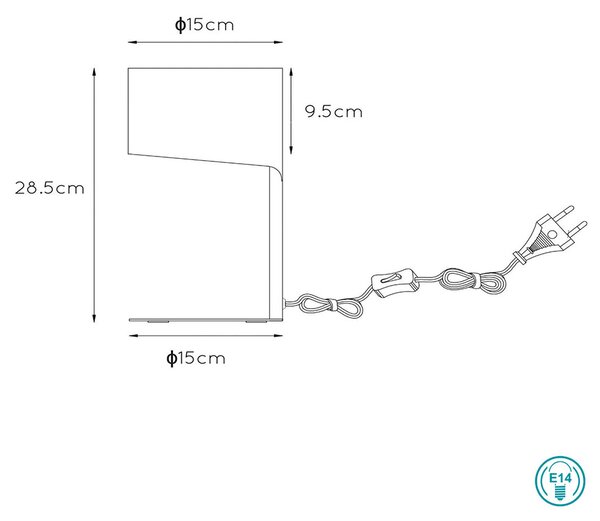 Φωτιστικό Επιτραπέζιο Lucide Knulle 45504-01-36 Γκρι