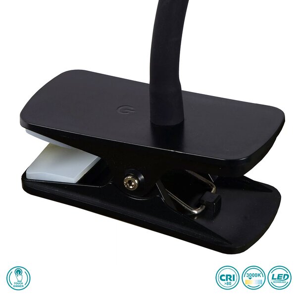 Φωτιστικό Clip-On Lucide Zozy 18256-03-30 Μαύρο Ματ