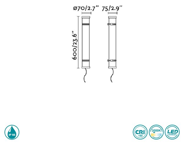 Απλίκα Εξωτερικού Χώρου Faro Scuba 75750 Χρώμιο