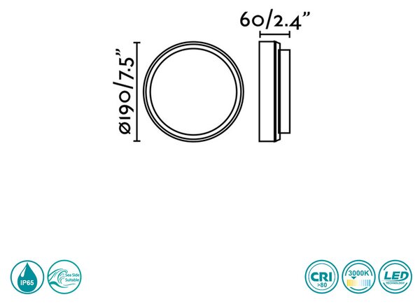 Απλίκα Εξωτερικού Χώρου Faro Tom 70665 Λευκή