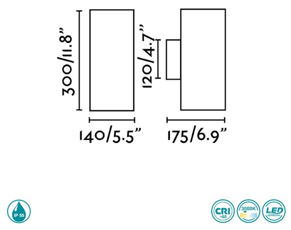 Απλίκα Εξωτερικού Χώρου Faro Thon 70284 Ανθρακί