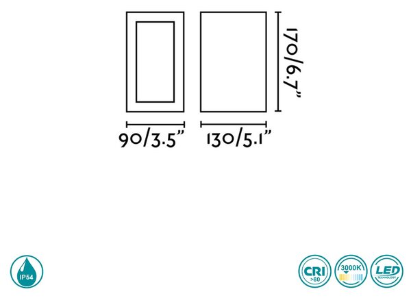Απλίκα Εξωτερικού Χώρου Faro Log 70264 Ανθρακί