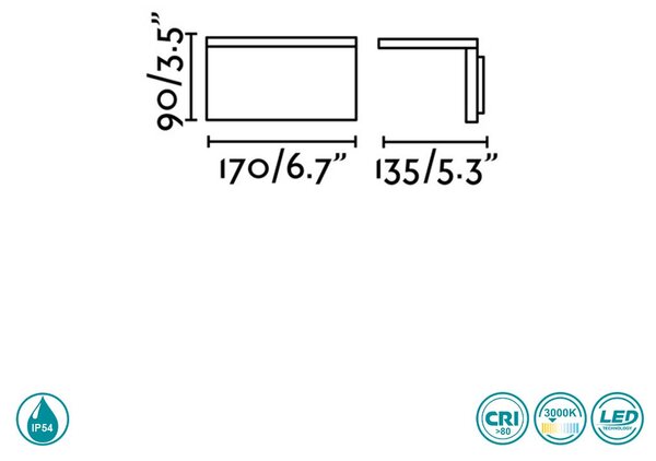 Απλίκα Εξωτερικού Χώρου Faro Ele 74419 Σκούρο Γκρι