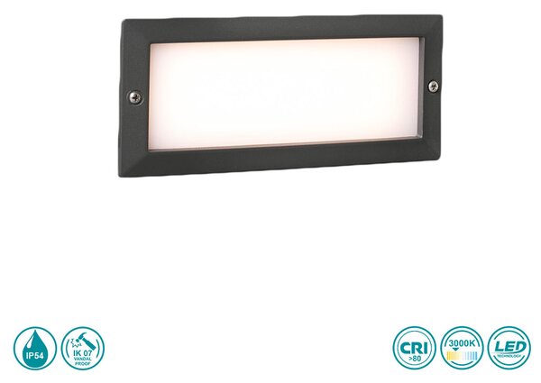Απλίκα Χωνευτή Εξωτερικού Χώρου Faro Stripe-2 72092 Ανθρακί