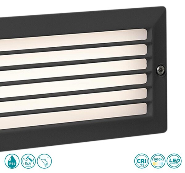 Απλίκα Χωνευτή Εξωτερικού Χώρου Faro Stripe-1 72095 Ανθρακί