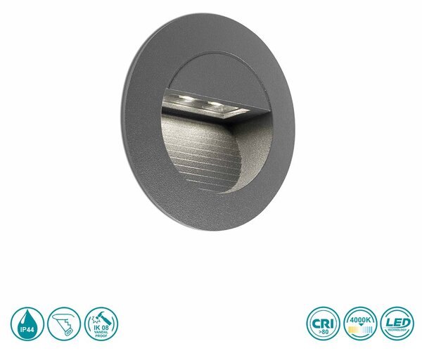 Απλίκα Χωνευτή Εξωτερικού Χώρου Faro Racing 70403 Ανθρακί
