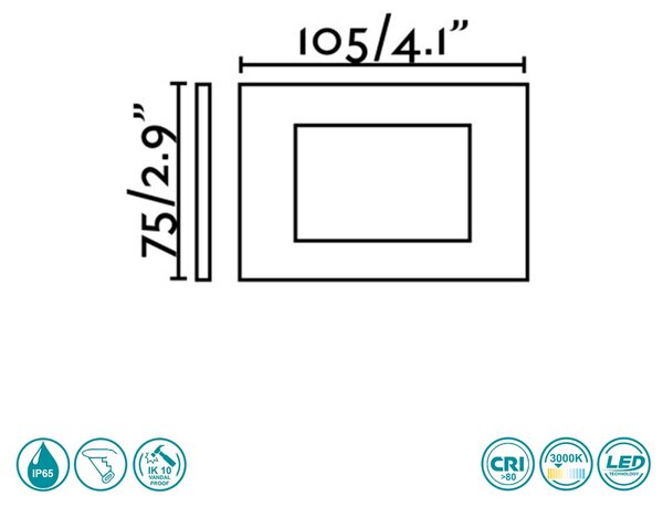 Απλίκα Χωνευτή Εξωτερικού Χώρου Faro Spark-1 70163 Λευκή Ματ