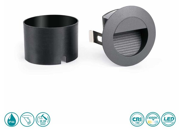 Απλίκα Χωνευτή Εξωτερικού Χώρου Faro Racing 70403 Ανθρακί