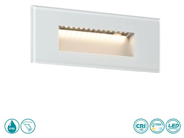 Απλίκα Χωνευτή Εξωτερικού Χώρου Faro Dart 70277 Λευκή Ματ