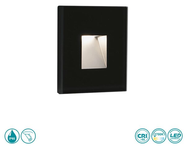 Απλίκα Χωνευτή Εξωτερικού Χώρου Faro Dart 70273 Μαύρη Ματ