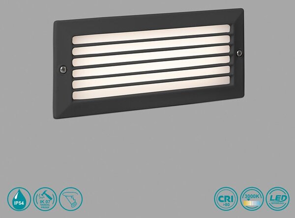 Απλίκα Χωνευτή Εξωτερικού Χώρου Faro Stripe-1 72095 Ανθρακί
