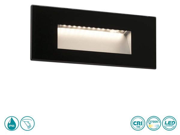 Απλίκα Χωνευτή Εξωτερικού Χώρου Faro Dart 70278 Μαύρη Ματ