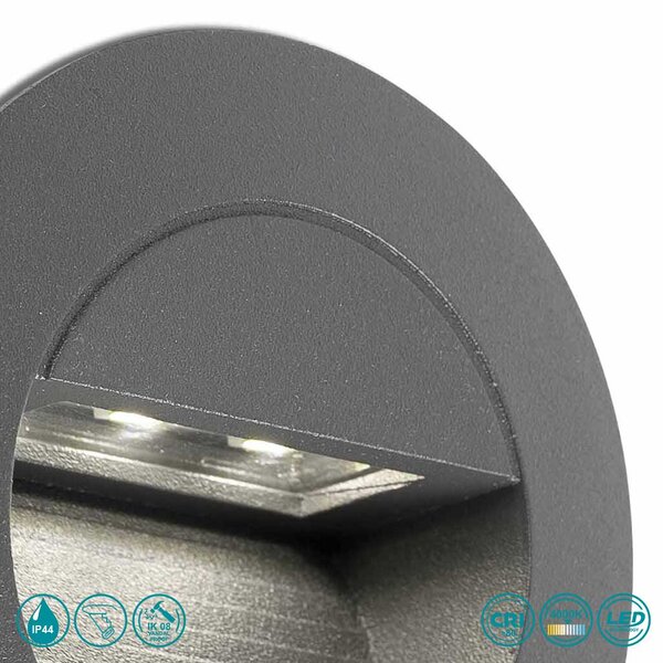 Απλίκα Χωνευτή Εξωτερικού Χώρου Faro Racing 70403 Ανθρακί