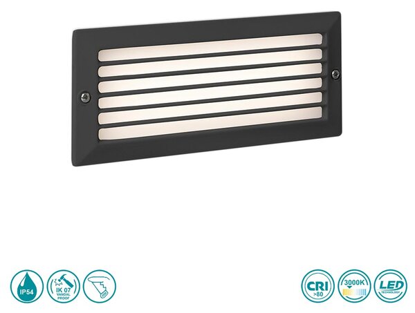 Απλίκα Χωνευτή Εξωτερικού Χώρου Faro Stripe-1 72095 Ανθρακί