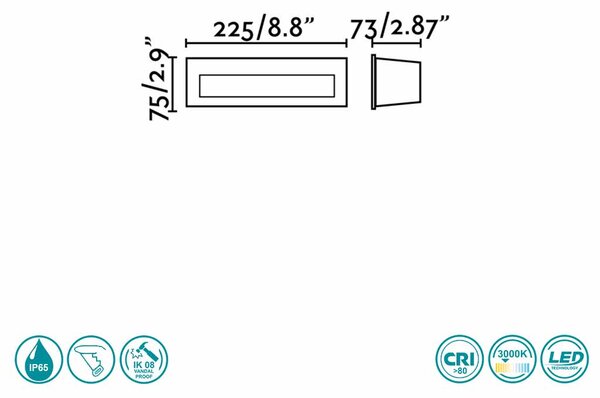 Απλίκα Χωνευτή Εξωτερικού Χώρου Faro Nat 70638 Ανθρακί