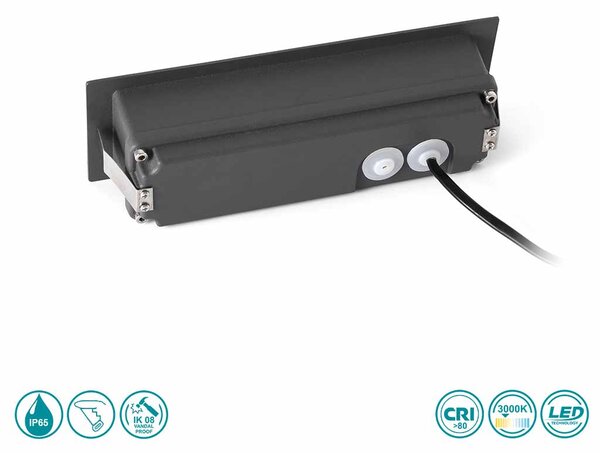 Απλίκα Χωνευτή Εξωτερικού Χώρου Faro Nat 70638 Ανθρακί