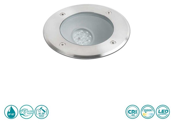 Επιδαπέδιο Χωνευτό Φωτιστικό Εξωτερικού Χώρου Faro Salt 70591 Ανοξείδωτο
