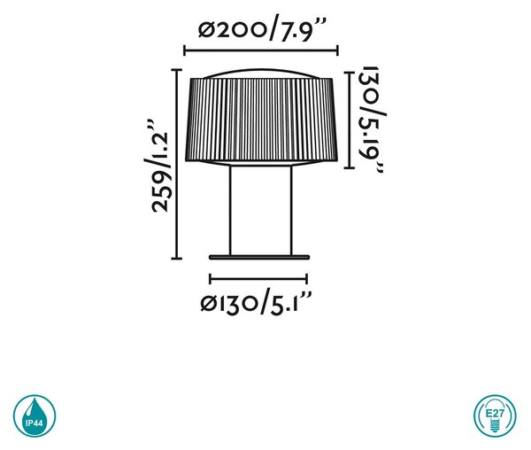 Κολωνάκι Εξωτερικού Χώρου Faro Muffin 74433S-04 Ανθρακί