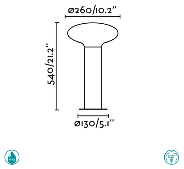 Κολωνάκι Εξωτερικού Χώρου Faro Blubs 74434B-03 Ανθρακί