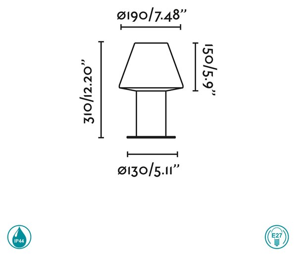 Κολωνάκι Εξωτερικού Χώρου Faro Mistu 74433S-02 Ανθρακί