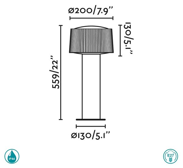 Κολωνάκι Εξωτερικού Χώρου Faro Muffin 74434B-04 Ανθρακί