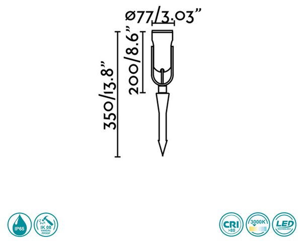 Σποτ Με Καρφί Εξωτερικού Χώρου Faro Slot 70037 Ανθρακί