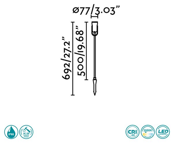 Σποτ Με Καρφί Εξωτερικού Χώρου Faro Slot 70038 Ανθρακί