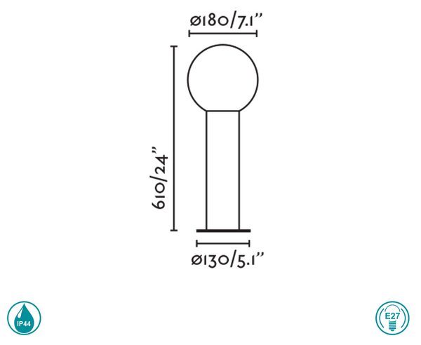 Κολωνάκι Εξωτερικού Χώρου Faro Moon 74434B-01 Ανθρακί