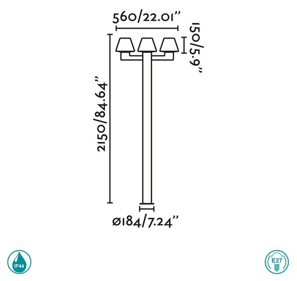 Κολόνα Εξωτερικού Χώρου Faro Mistu 74436F3-02 Ανθρακί