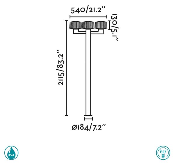 Κολόνα Εξωτερικού Χώρου Faro Muffin 74436F3-04 Ανθρακί