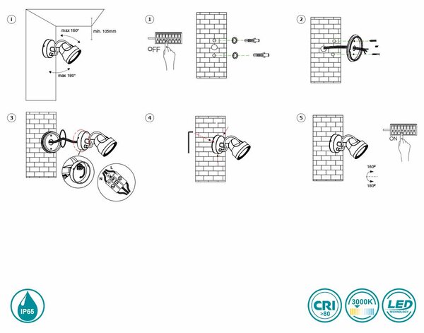 Σποτ Εξωτερικού Χώρου Faro Alfa 70025 Ανθρακί