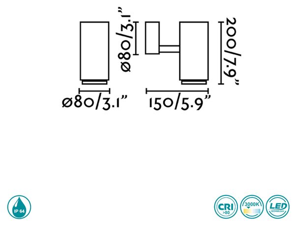 Σποτ Εξωτερικού Χώρου Faro Plom 70912 Ανθρακί