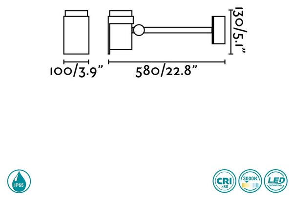 Σποτ Εξωτερικού Χώρου Faro Foc 70157 Ανθρακί