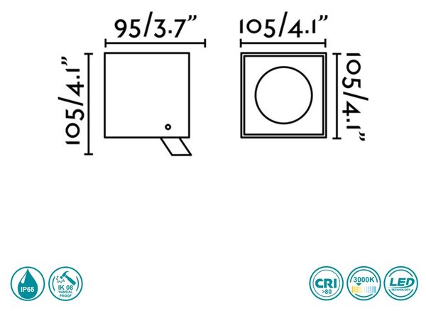 Σποτ Εξωτερικού Χώρου Faro Oko 70161 Ανθρακί