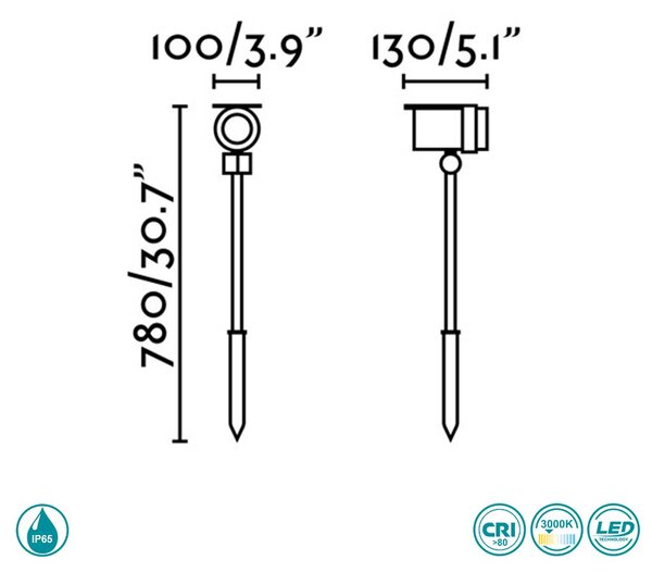 Σποτ Με Καρφί Εξωτερικού Χώρου Faro Foc 70159 Ανθρακί