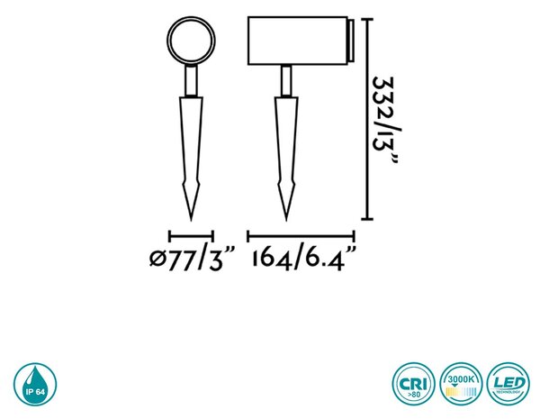 Σποτ Με Καρφί Εξωτερικού Χώρου Faro Plom 70913 Ανθρακί