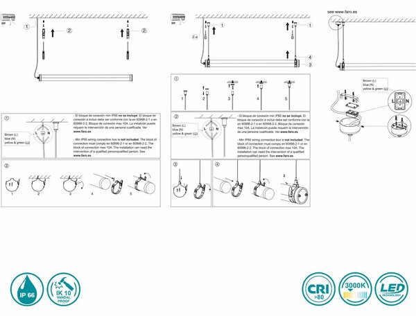Φωτιστικό Κρεμαστό Εξωτερικού Χώρου Faro Scuba 75753 Χρώμιο