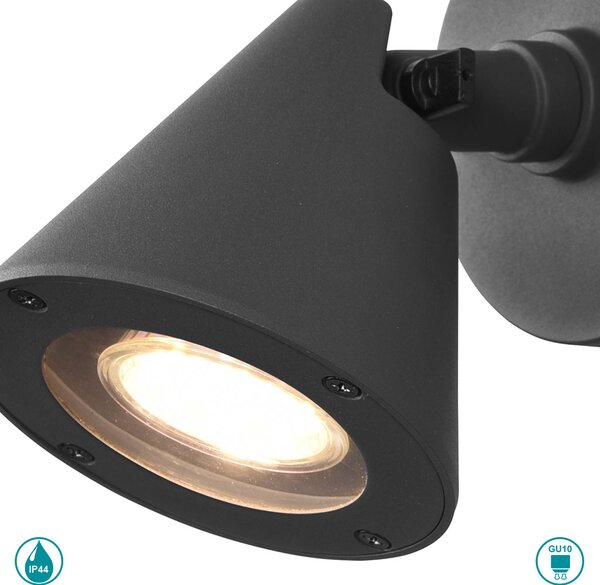 Απλίκα Εξωτερικού Χώρου Trio Lighting Kaveri 206060142 Ανθρακί