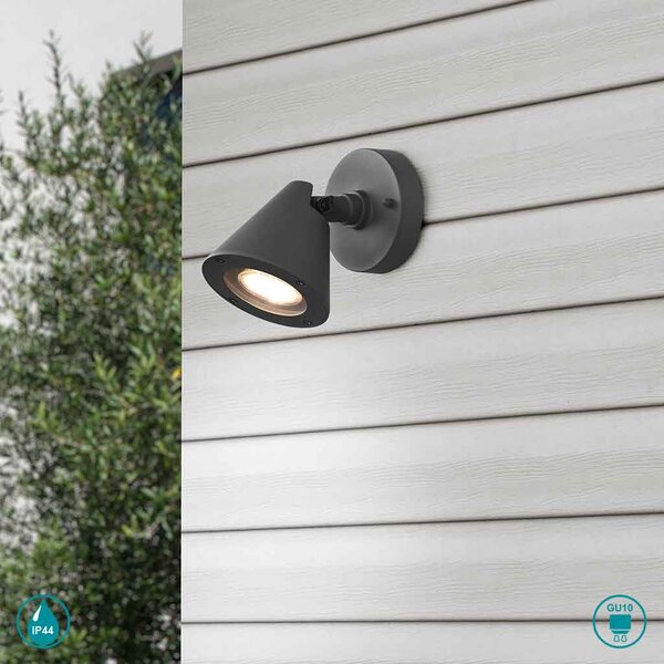 Απλίκα Εξωτερικού Χώρου Trio Lighting Kaveri 206060142 Ανθρακί