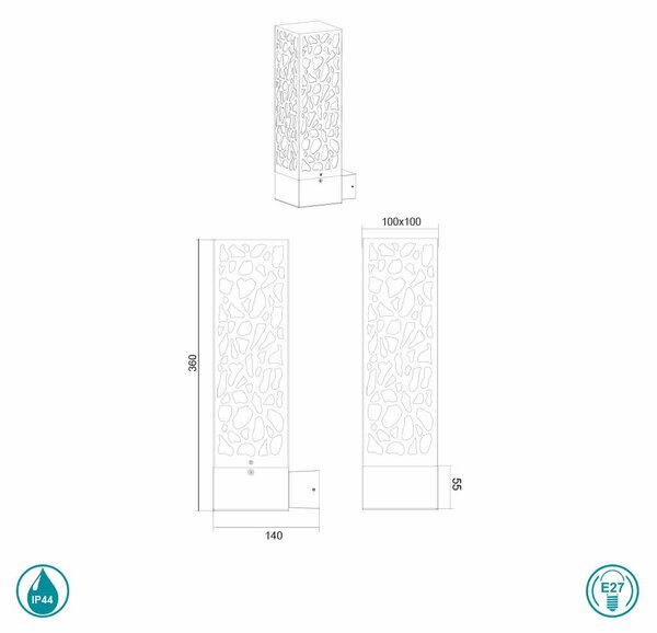 Απλίκα Εξωτερικού Χώρου Trio Lighting Cooper 207360142 Ανθρακί