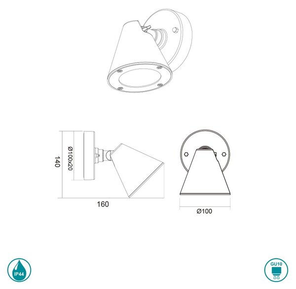 Απλίκα Εξωτερικού Χώρου Trio Lighting Kaveri 206060142 Ανθρακί
