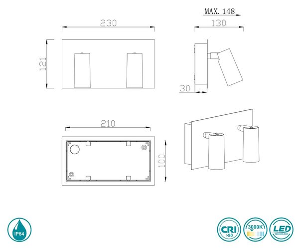 Απλίκα Εξωτερικού Χώρου Trio Lighting Tunga 222960242