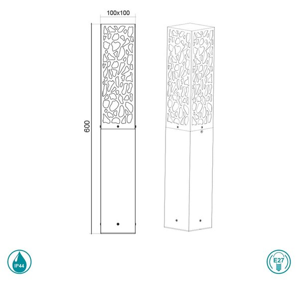 Κολωνάκι Εξωτερικού Χώρου Trio Lighting Cooper 507360142 Ανθρακί